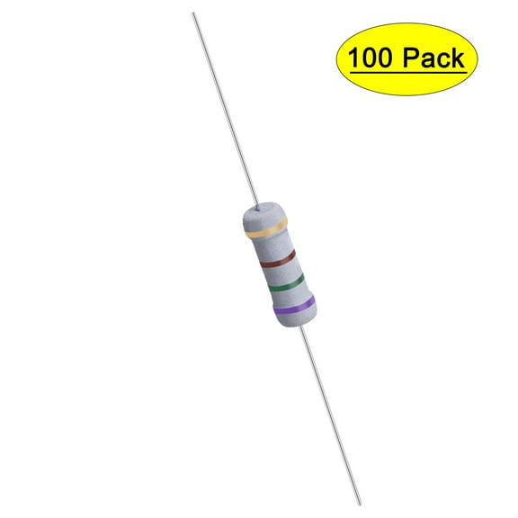 Uxcell 100Pcs 1W 1 Watt Metal Oxide Film Resistor Axile 750 Ohm ±5% Tolerance
