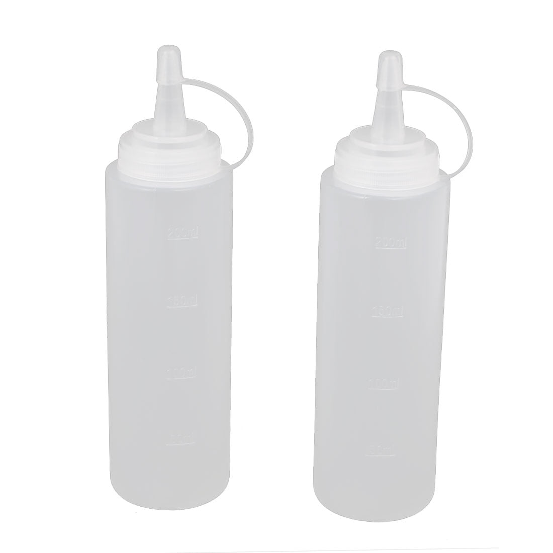 2Pcs 200ml Kitchen Plastic Squeeze Bottles Condiment Ketchup Mustard Oil Salt by