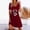 Red, variant on Icuanyi Womens Dresses Clearance Casual Loose Dress For Women,Womens O-Neck Sleeve Sundress Swing Flowy Mini Dress Solid Dress