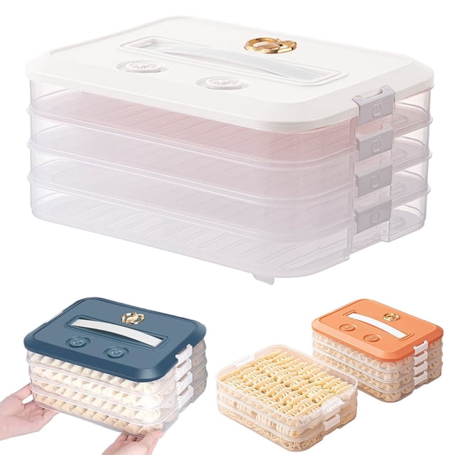 Storage Containers Plastic Cookie Containers Stackable Cookie Dumpling Storage Box Containers with Lids Airtight Leftover Storage Kitchen Organization Food Storage Boxes Food Containers Food Storage