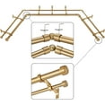 thumbnail image 5 of Brushed Nickel Double Corner Window Curtain Rods with Aluminum End Cap Finials and Brackets,1 Inch Diameter Dual Bay Window Curtain Rods, Adjustable 2 Sided 32-58" and 32-86 Center Double Rod, 5 of 10