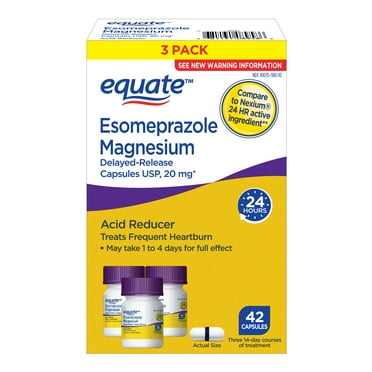 Equate Acid Reducer Esomeprazole Magnesium 20mg Delayed-Release Capsules, 42 Count, Compare to Nexium® 24 HR Active Ingredient