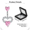 thumbnail image 2 of SNNROO 14G Belly Rings Heart Belly Button Ring CZ Piercing Jewelry Pink, 2 of 7