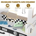thumbnail image 5 of Wooden Play Kitchen Set, 2-in-1 Kids Kitchen & Laundry Pretend Play Center for Toddlers, 5 of 10