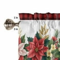 thumbnail image 5 of Christmas Poinsettia Kitchen Valances for Windows 54x18 Inch Kitchen Curtains Valances Rod Pocket Winter Xmas Buffalo Red Black Plaid Bathroom Window Valances for Window Treatment Decor, 5 of 6