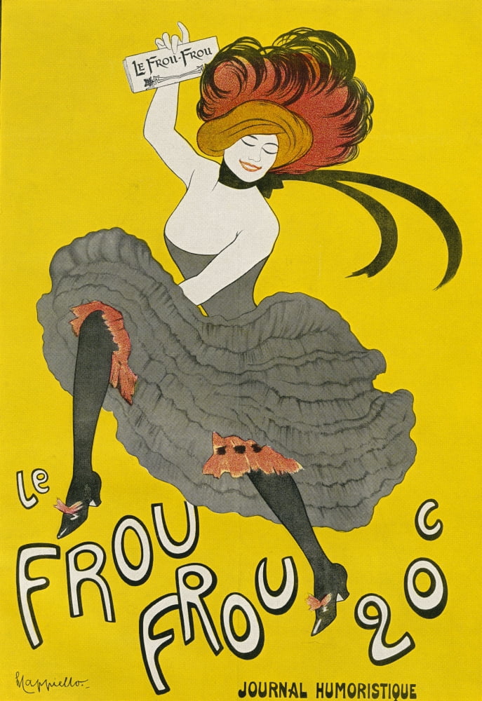 Poster for the Humorous Newspaper Le Frou Frou after Leonetto Capiello From Illustrierte Sittengeschichte vom Mittelalter bis zur Gegenwart by Eduard Fuchs published 1909 Canvas Art - Ken Welsh Desig