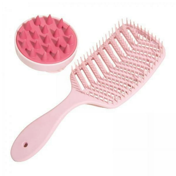 2 cepillos de pelo huecos Yuyangstore para desenredar cabello grueso y liso 2 piezas