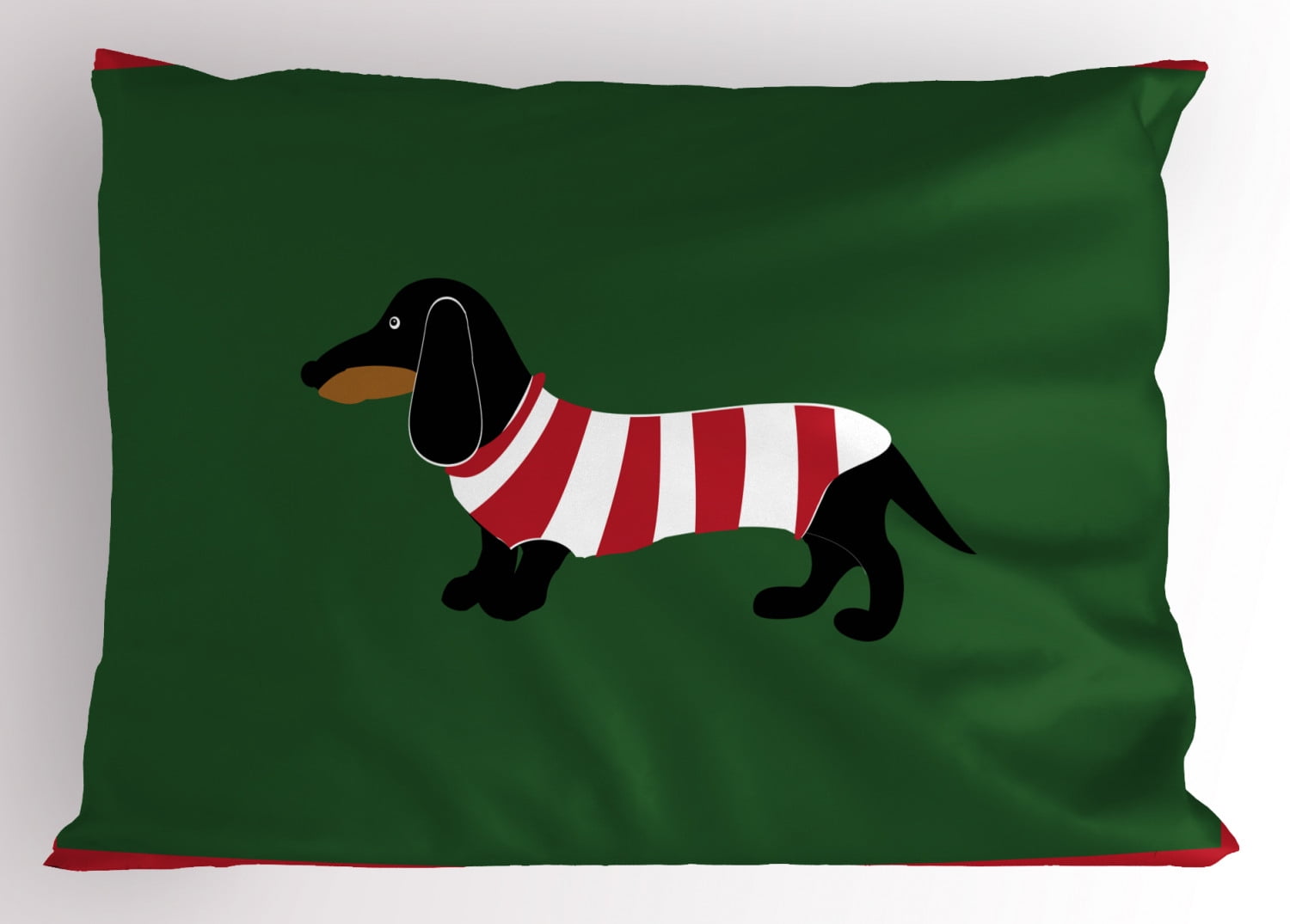 Dachshund Pillow Sham Abstract Canine Cartoon Design Dachshund