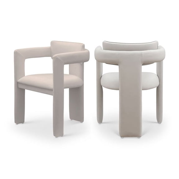 Meridian Furniture Brenda Taupe Vegan Leather Dining Chair (Set of 2)