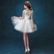 thumbnail image 5 of Vestido de novia corto de encaje blanco para cena, reunión anual, dama de honor, grupo de hermanas, vestido para mujer, 5 of 5