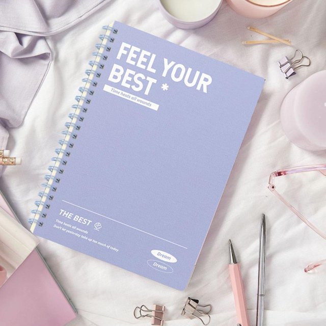 A5 Spiral Notebook with Thick Paper, Durable Plastic Cover, 9mm Ruled Lines, 120 Pages, Portable for Students and Professionals