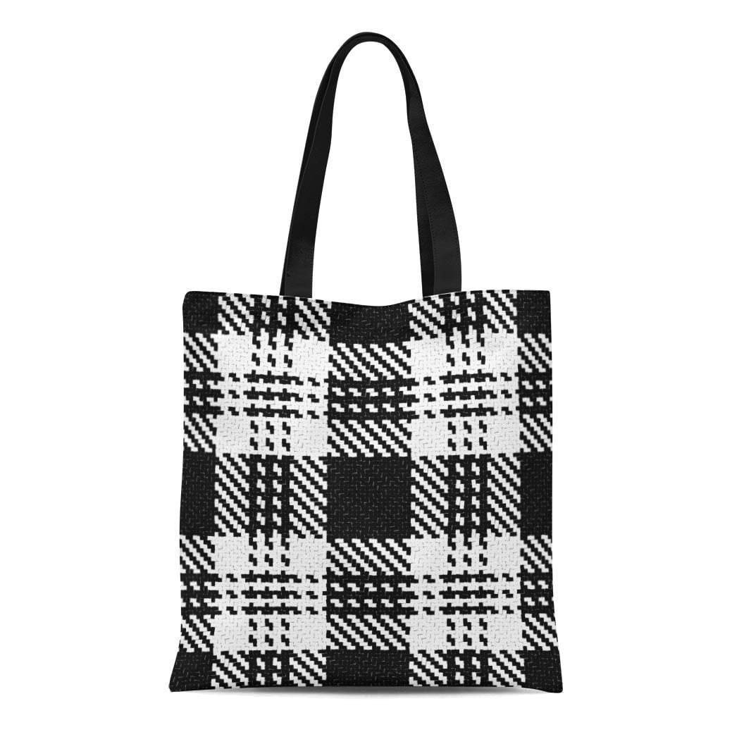 buffalo plaid tote bag