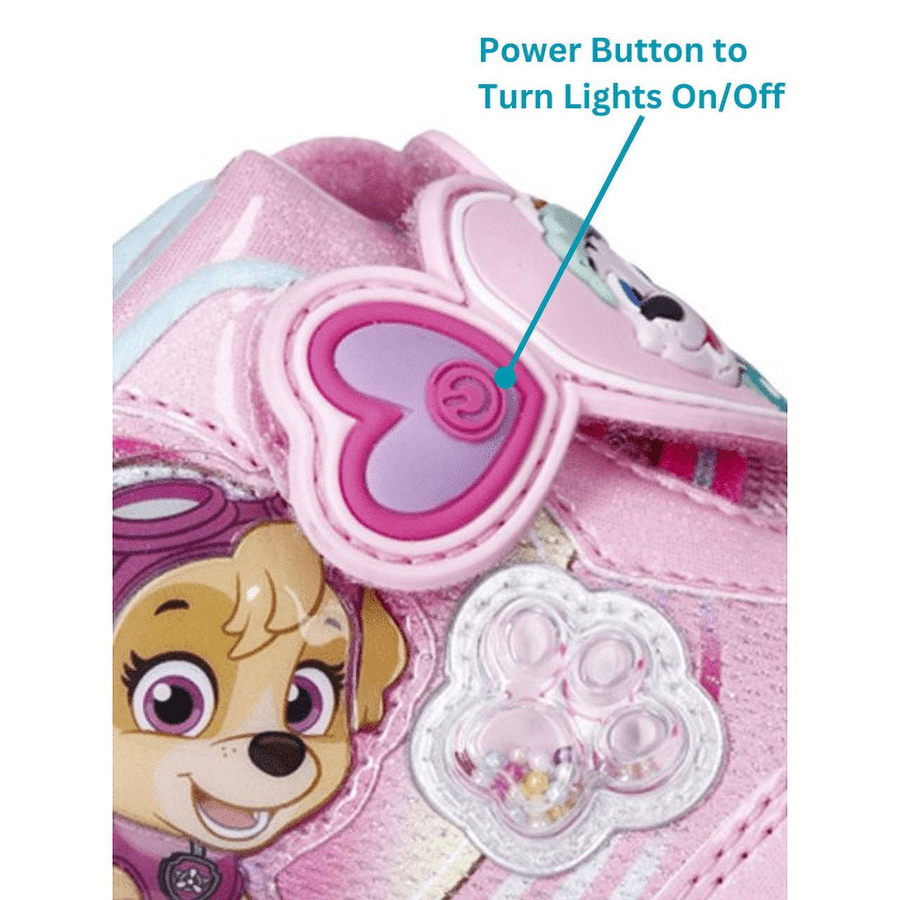 Toddler Girls Skye and Everest Light Up Sneakers with On/Off Power Button