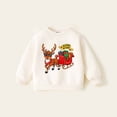 thumbnail image 5 of Crewneck Sweatshirt Kids Festive Fleece Crew Neck Long Sleeve Pullover Sweatshirt Hoodless Top White 5-6 Years, 5 of 5