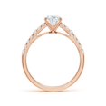 thumbnail image 2 of ANGARA Lab Grown Diamond Station Engagement Ring for Women in 14K Rose Gold (Size-7.7x5.7mm| Color-F-G| Clarity-VS) | April Birthstone, Anniversary, Jewelry Gift for Women | Lab-Grown Diamond Ring, 2 of 7