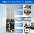 thumbnail image 4 of GSE Games & Sports Expert Corner Style Floor Stand Billiard Pool Cue Rack with Score Counters. Holds 10 Cue Sticks, 2 Ball Racks,16 Pool Balls - Brushed Gray, 4 of 8