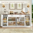 thumbnail image 4 of Hiphuta 70.8"W Large Buffet Cabinet with 6 Doors, Modern Farmhouse Sideboard with 2 Drawers, Coffee Bar for Kitchen Dining Room Living Room, White, 4 of 7