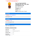thumbnail image 2 of Wagner Amber Automotive Bulb fits 1994-2001, 2006-2010 Dodge Ram 1500, 2 of 2