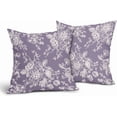 thumbnail image 2 of Vintage Floral Pillow Covers 20x20 Inch Set of 2 Lavender Purple Floral Outdoor Decorative Throw Pillows Chinoiserie Flower Pillowcases Rustic Farmhouse Cushion Covers for Couch Home Decor, 2 of 6