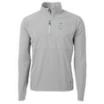 thumbnail image 2 of Men's Cutter & Buck Gray Houston Oilers Adapt Eco Knit Hybrid Recycled Quarter-Zip Throwback Pullover Top, 2 of 3