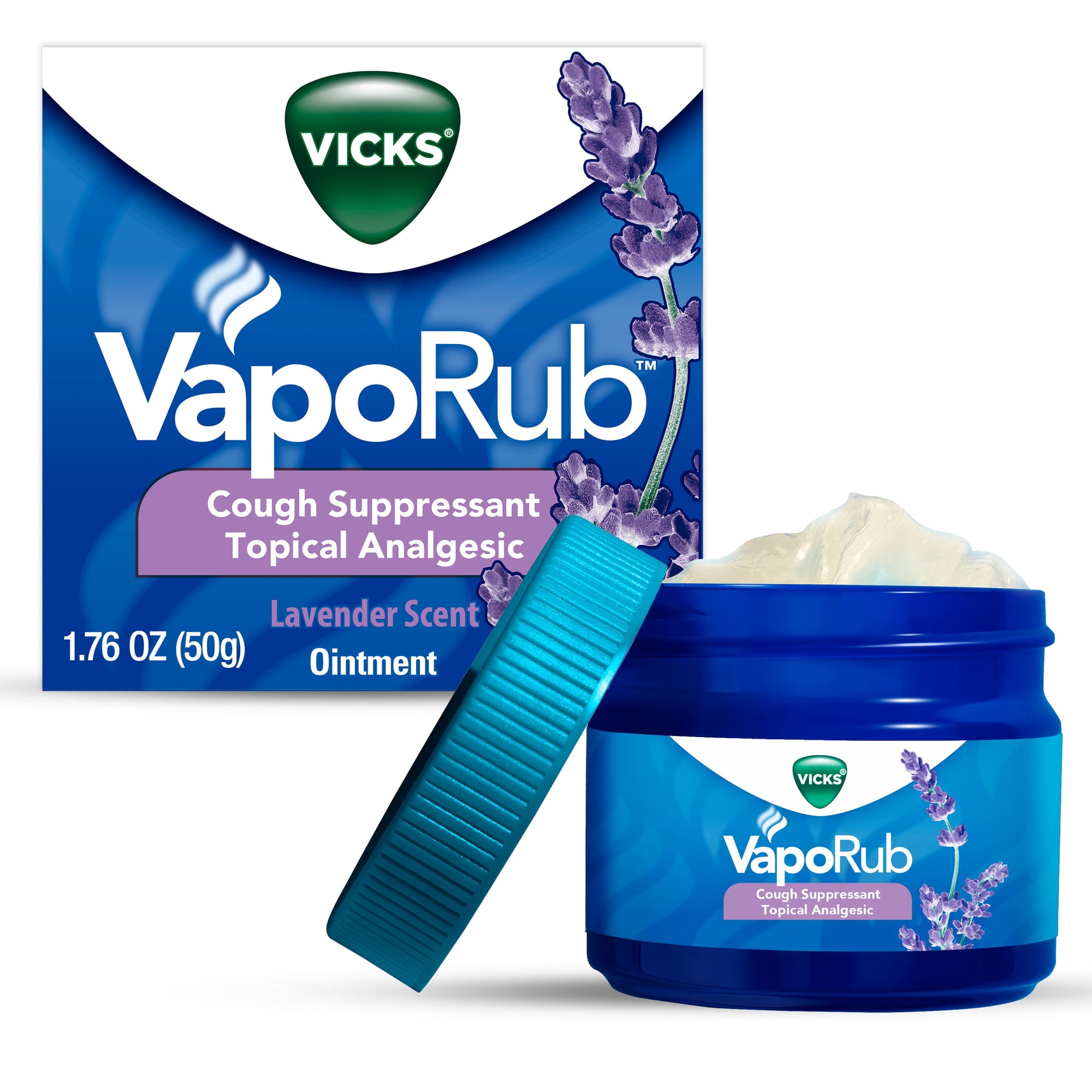 Vicks VapoRub Topical Chest Rub & Analgesic, Lavender Scent, 1.76 oz