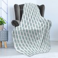 thumbnail image 4 of Blue Soft Flannel Fleece Throw Blanket, Vintage 60s Living Room Inspired Round Circled Chain Like Shapes Art Print, Cozy Plush for Indoor and Outdoor Use, 50" x 70", Baby Blue and White, by Ambesonne, 4 of 5
