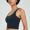 thumbnail image 3 of AGONVIN Women’s Wirefree Padded Twist Back Tank Tops Yoga Sports Bra with Support Black L, 3 of 7