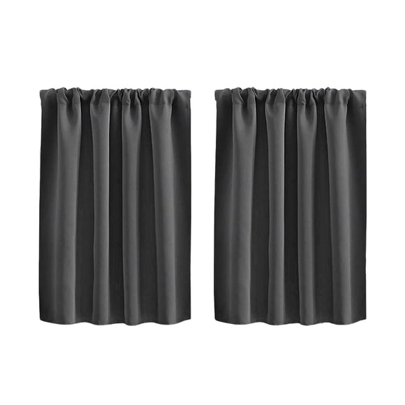Staron Short Curtains for Windows, Dark Gray Kitchen Blackout Short Curtain Panels for Bedroom, 36 Inch Long Thermal Insulated Blackout Curtains, 2 Panels, W30 X L36 Inch