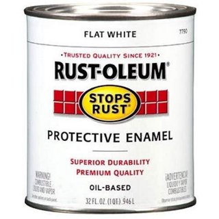 Rust-Oleum 7790730 Protective Enamel Paint, 8-Ounce, Flat White