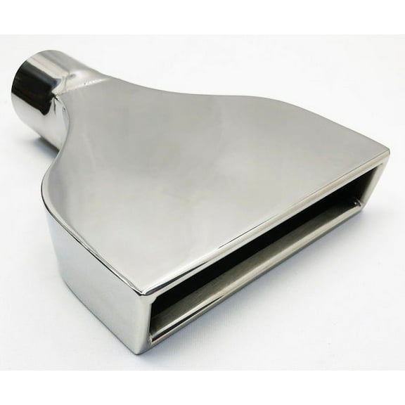 Exhaust Tip 2.25 X 7.75 Outlet Slant 10.00 Long 2.50 Inlet LT1 Style  High Polished 304 Stainless Steel Exhaust Tip