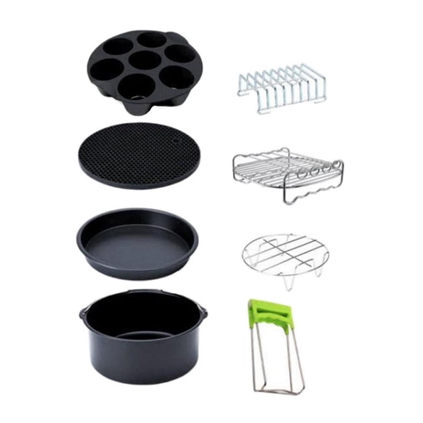 Juego de Freidora de Aire Profesional de 8 Piezas, Accesorios para Chips, Cesta para Hornear, Sartén para Pizza, Utensilios de Cocina para El Hogar, U Baoblaze sartén de aire de cocina