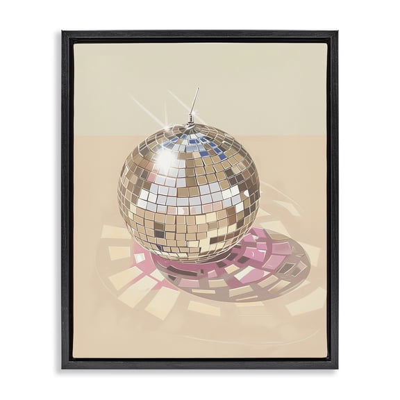 Stupell Industries Modern Dazzling Disco Ball Refraction Black Floating Frame Canvas Art, 17 x 21, by Arlington Prints