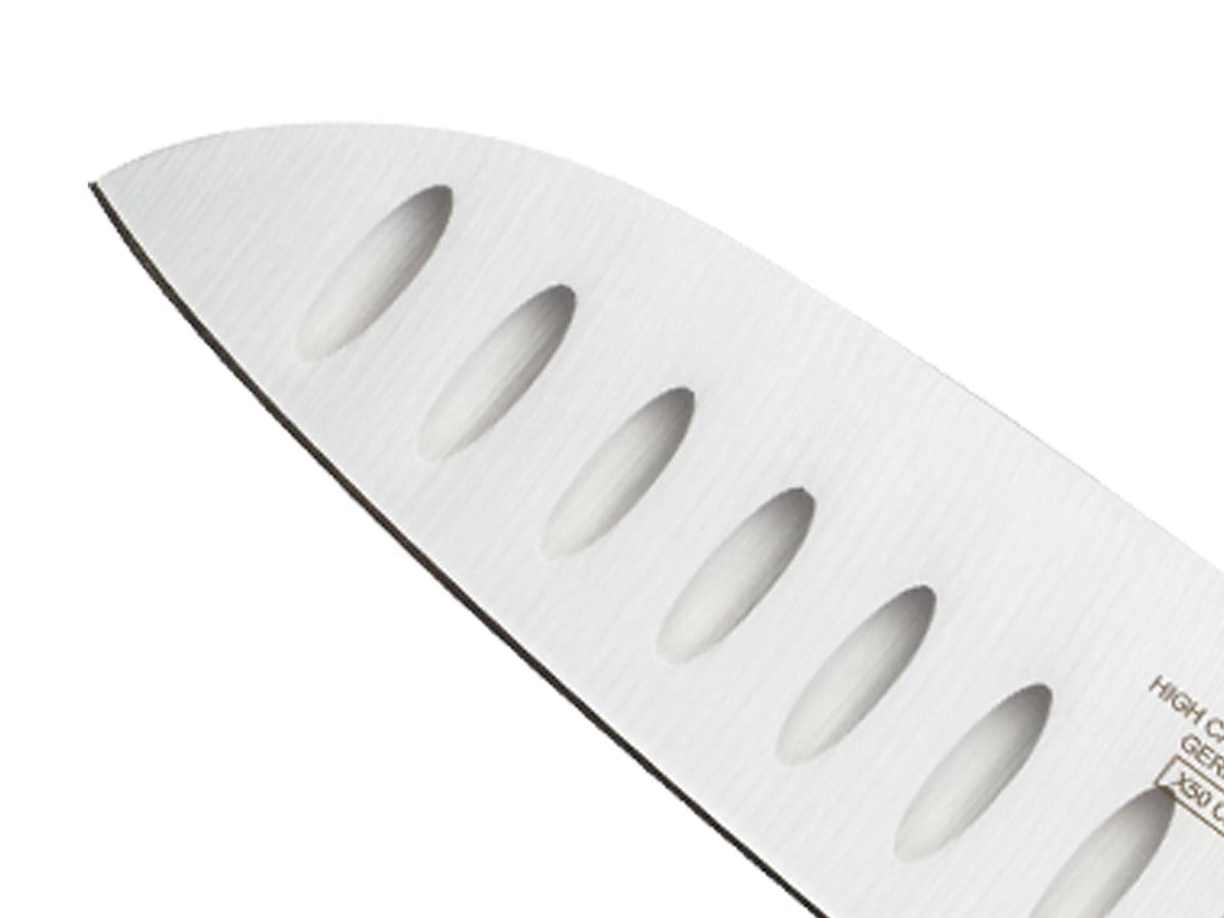Mercer Culinary Genesis 7" Steel Santoku Knife, Black