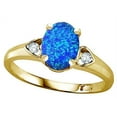 thumbnail image 2 of Star K � Oval 8x6 Created Blue Opal Love Promise Ring, 2 of 9