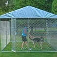 thumbnail image 6 of Lucky Dog Outdoor Chain Link Dog Kennel with Cover, Silver, 10'L x 10'W x 6H, 2 Pack, 6 of 12