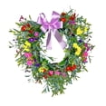 thumbnail image 1 of Guirnalda de corazón para puerta de entrada, guirnalda floral para colgar en el festival de primavera. Púrpura claro, 1 of 6