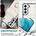 thumbnail image 6 of REQO Phone Case for Samsung Galaxy S22 5G Wallet Cover with Tempered Glass Screen Protector and RFID Blocking Ring Stand Credit Card Holder Cell Accessories S 22 22S 4G G5 6.1 inch Women Men Off White, 6 of 6