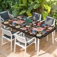 thumbnail image 2 of Boho Pink Flower Table Cloths for 3 Foot Rectangle Tables, Spring Watercolor Country Floral Plant Patio Waterproof Elastic Fitted Tablecloths, Washable Rectangular Table Cover for Camping, 2 of 8