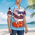 thumbnail image 5 of Balery Sushi Salmon Surfing Print Men's Hawaiian Shirts Short Sleeve Beach Shirt Relaxed Fit Vacation Button Down Shirts-XX-Large, 5 of 9