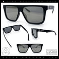 thumbnail image 2 of Kush Mens Color Mirror Flat Top Urban Fashion Horn Rim Sunglasses [Black - Gold Mirror], 2 of 8