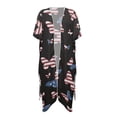 thumbnail image 4 of DISNIMO American Flag Butterfly Print Womens Kimono Swimsuit Cover Ups Summer Casual Loose Beach Coverups Open Front Plus Size Swimwear Cover up, 4 of 6