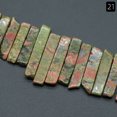 thumbnail image 1 of Granjero Gordo 1 pieza de cuentas dispersas de piedra natural verde, irregulares, planas, largas, con agujero horizontal, accesorio decorativo DIY, 1 of 5