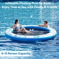 thumbnail image 2 of Bezliving 8 FT Round Inflatable Floating Dock with Woven Fabric Deck, Large Floating Island for Lake Pool Ocean, Heavy Duty Sunchill Float Ring with Quick Inflate Pump, Supports 2 to 8 Adults, 2 of 7