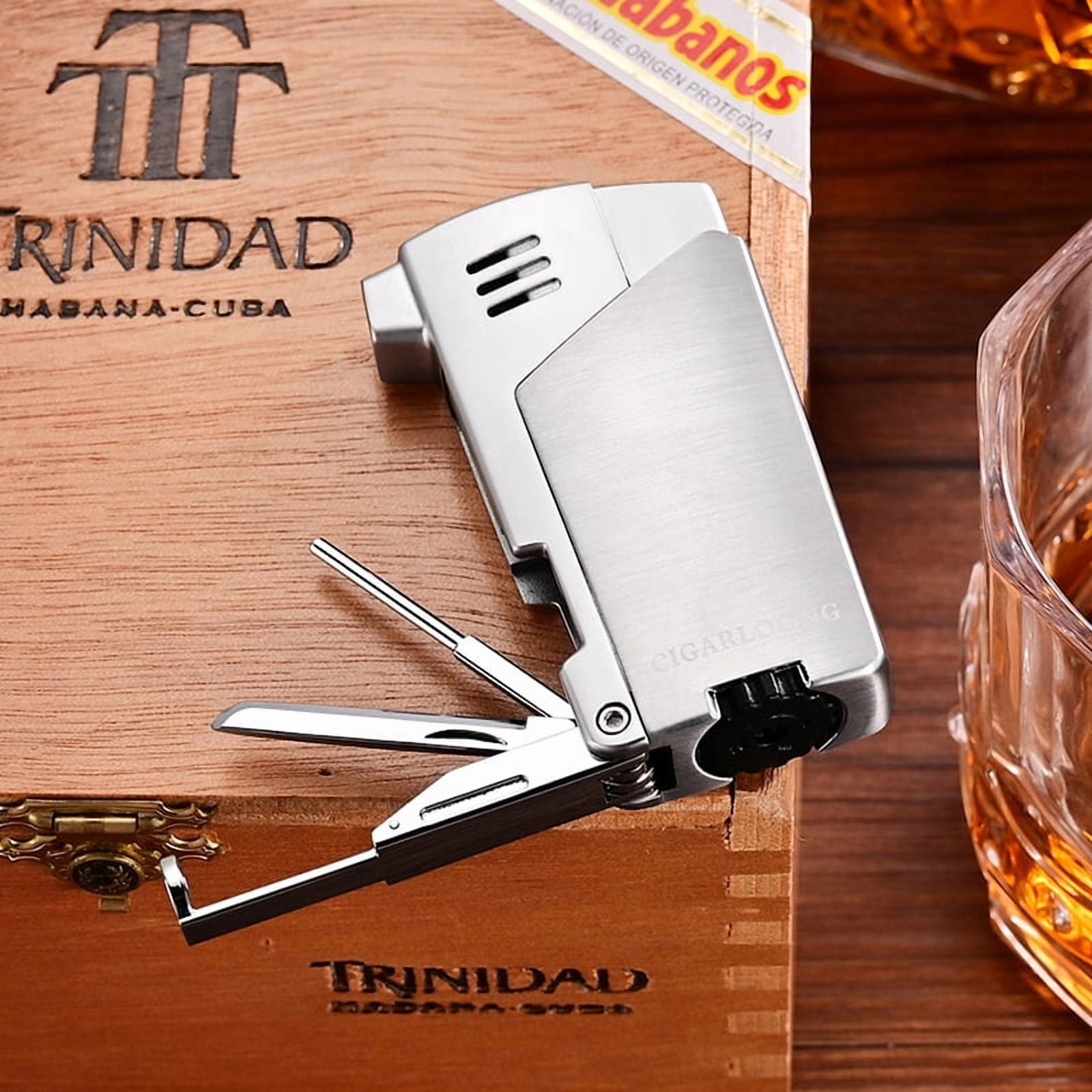 Cigar Lighter, Windproof Metal Personalized Lighter, Available In Multiple Colors, Portable Cigarette Lighter