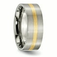 thumbnail image 4 of Titanium Flat 14k Yellow Inlay 8mm Brushed Band Size 10.5, 4 of 6