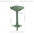 thumbnail image 4 of Sunnydaze Autumnal Leaf Freestanding Cast Aluminum Outdoor Bird Bath, Green Patina, 4 of 9