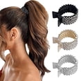 thumbnail image 1 of Pinzas para el pelo pequeñas para coletas altas, pinzas para el pelo con forma de tiburón y diamantes de imitación, 1 of 5
