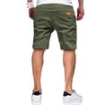 thumbnail image 4 of Nestiefly Men's Casual Shorts Cotton Linen Elastic Waist Drawstring Shorts Lightweight Summer Beach Shorts with Pockets Army Green XL, 4 of 4