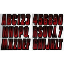 Hardline Products Series 300 Factory Matched 3-Inch Boat & PWC Registration Number Kit, Red/Black - REBKG300