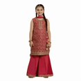 thumbnail image 1 of Dweep Sara Eid Ramadan Special Pink Organza Summer Girls Suit Set with Dhaka Sharara, Dupatta 7-8Y, 1 of 3